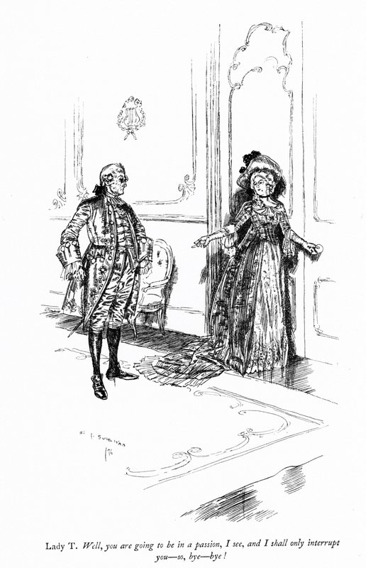 Ilustração para Sheridans A Escola para o Escândalo de Edmund Joseph after Sullivan