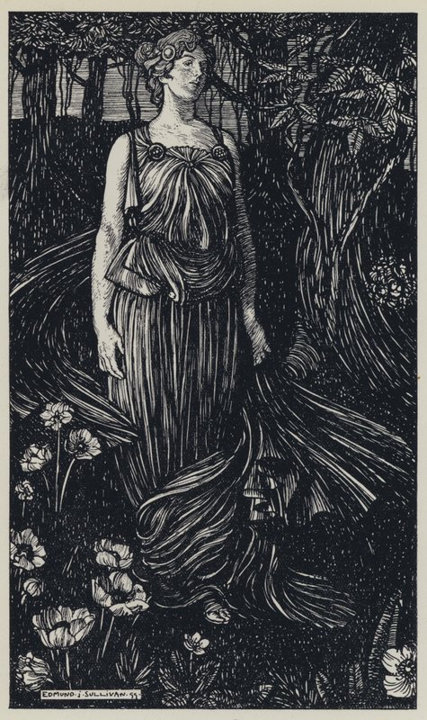Tennyson, ilustração para um sonho de mulheres justas e outros poemas de Edmund Joseph after Sullivan