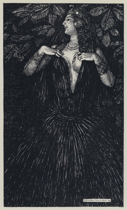 Tennyson, ilustração para um sonho de mulheres justas e outros poemas de Edmund Joseph after Sullivan