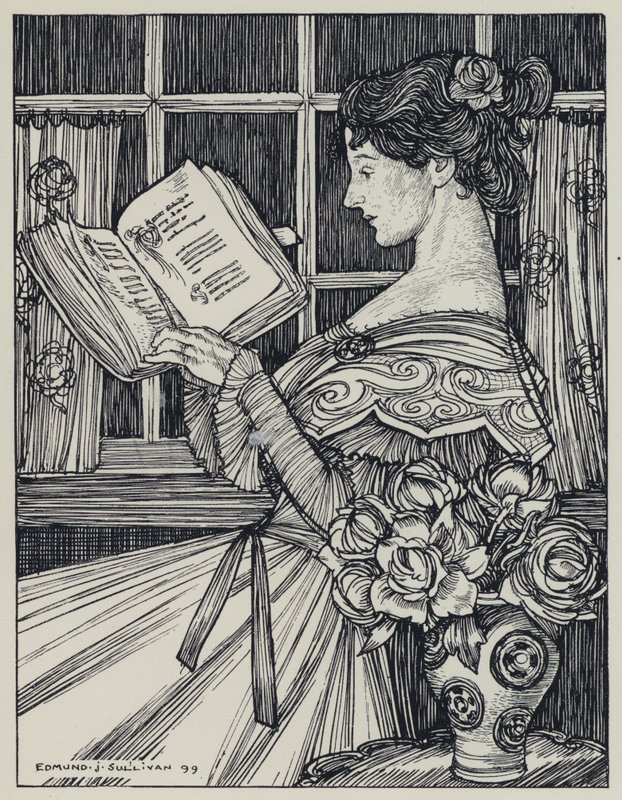 Tennyson, ilustração para um sonho de mulheres justas e outros poemas de Edmund Joseph after Sullivan
