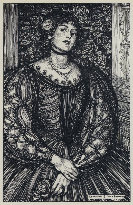 Tennyson, ilustração para um sonho de mulheres justas e outros poemas de Edmund Joseph after Sullivan