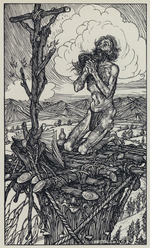 Tennyson, ilustração para um sonho de mulheres justas e outros poemas de Edmund Joseph after Sullivan