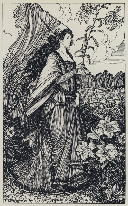 Tennyson, ilustração para um sonho de mulheres justas e outros poemas de Edmund Joseph after Sullivan