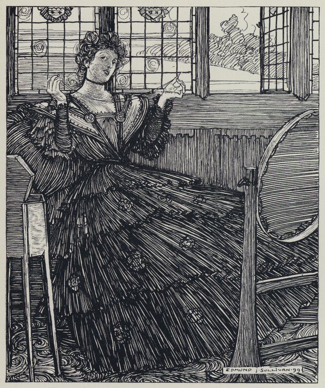 Tennyson, ilustração para um sonho de mulheres justas e outros poemas de Edmund Joseph after Sullivan