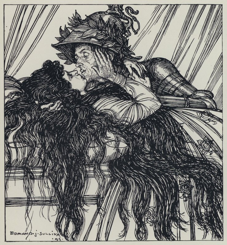 Tennyson, ilustração para um sonho de mulheres justas e outros poemas de Edmund Joseph after Sullivan