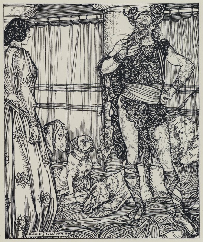 Tennyson, ilustração para um sonho de mulheres justas e outros poemas de Edmund Joseph after Sullivan