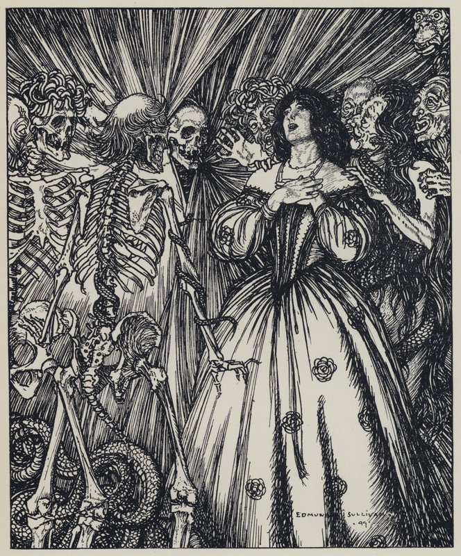 Tennyson, ilustração para um sonho de mulheres justas e outros poemas de Edmund Joseph after Sullivan