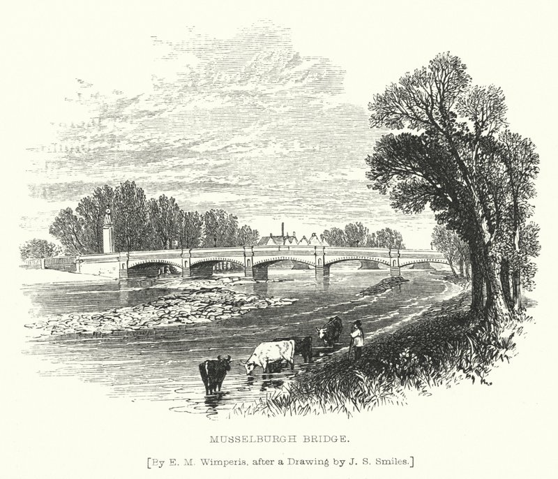 Ponte de Musselburgh (gravura) de Edmund Morison (after) Wimperis