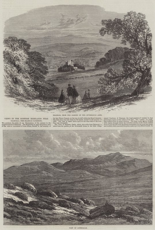 Vistas nas Highlands escocesas perto de Balmoral, o Encontro Braemar de Edmund Morison Wimperis