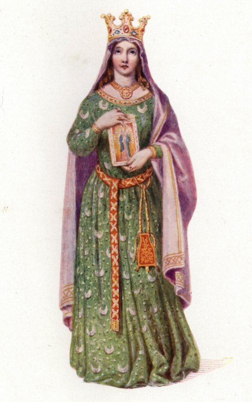 Berengaria, Rainha de Inglaterra, esposa do Rei Ricardo I (cor litho) de Edmund Thomas (after) Parris