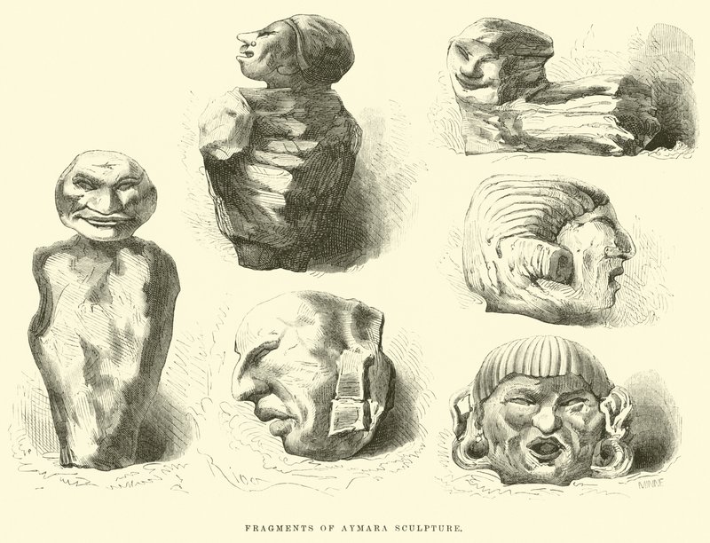 Fragmentos de escultura Aymara de Edouard Riou