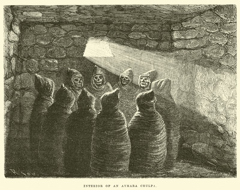 Interior de um Aymara Chulpa de Edouard Riou