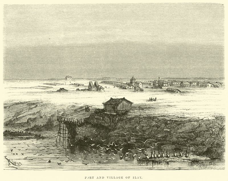 Porto e aldeia de Ilay de Edouard Riou
