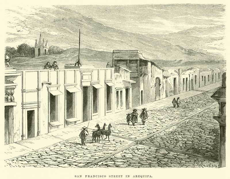 Rua San Francisco, em Arequipa de Edouard Riou