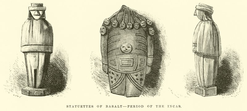 Estatuetas de Basalto, Período dos Incas de Edouard Riou