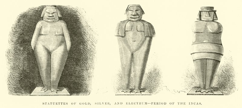 Estatuetas de ouro, prata e, Electrum, período dos Incas de Edouard Riou