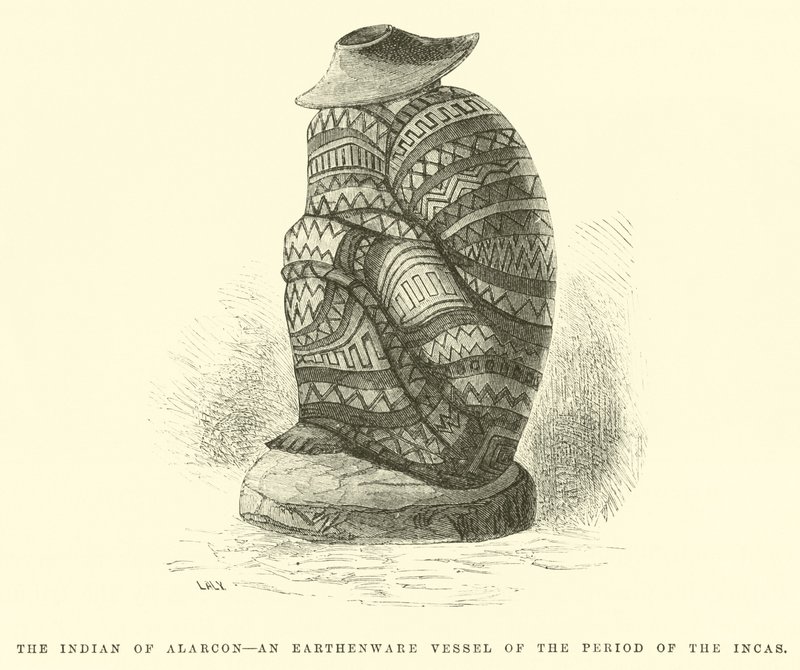 O índio de Alarcon, um vaso de barro do período dos Incas de Edouard Riou
