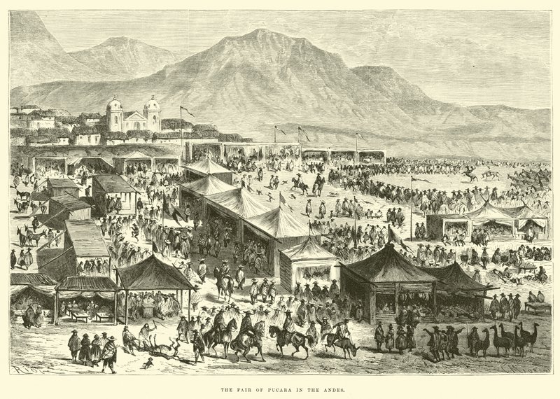 A feira de Pucara nos Andes de Edouard Riou