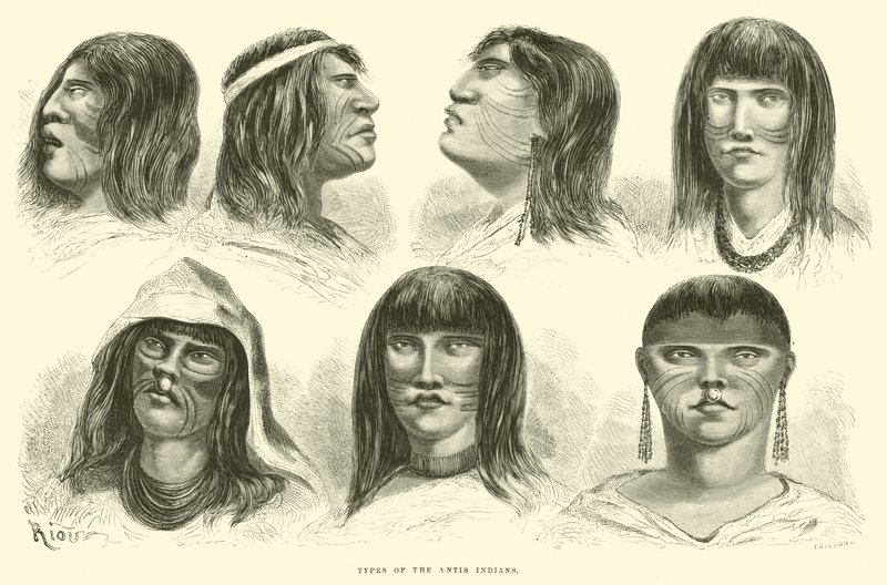 Tipos dos índios Antis de Edouard Riou