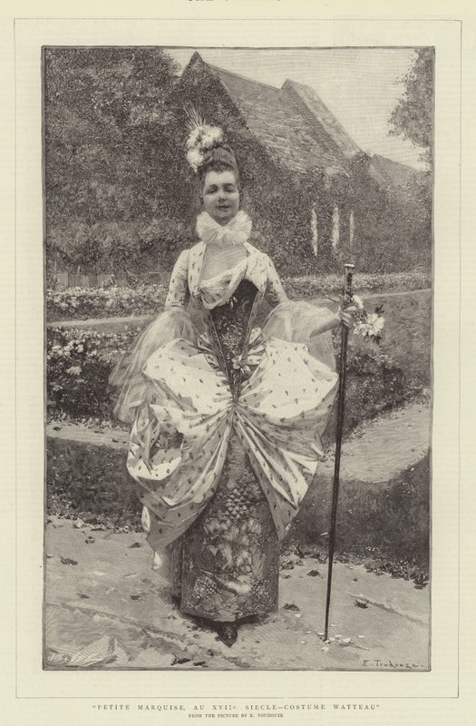 Pequena Marquise, Século XVII, Traje Watteau de Edouard Toudouze