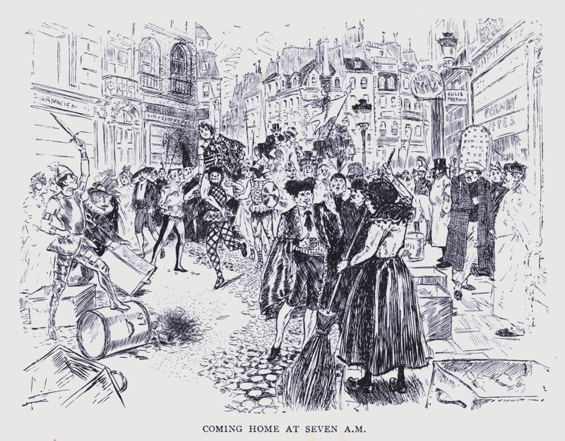 A Paris boémia: Regresso a casa às sete da manhã (litografia) de Edouard Alfred (1875 1954) Cucuel