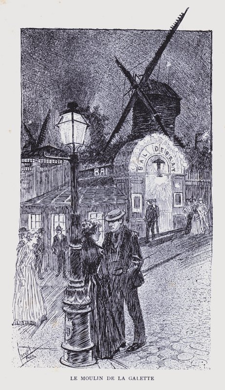 Paris Boémia: Le Moulin de la Galette (litografia) de Edouard Alfred (1875 1954) Cucuel