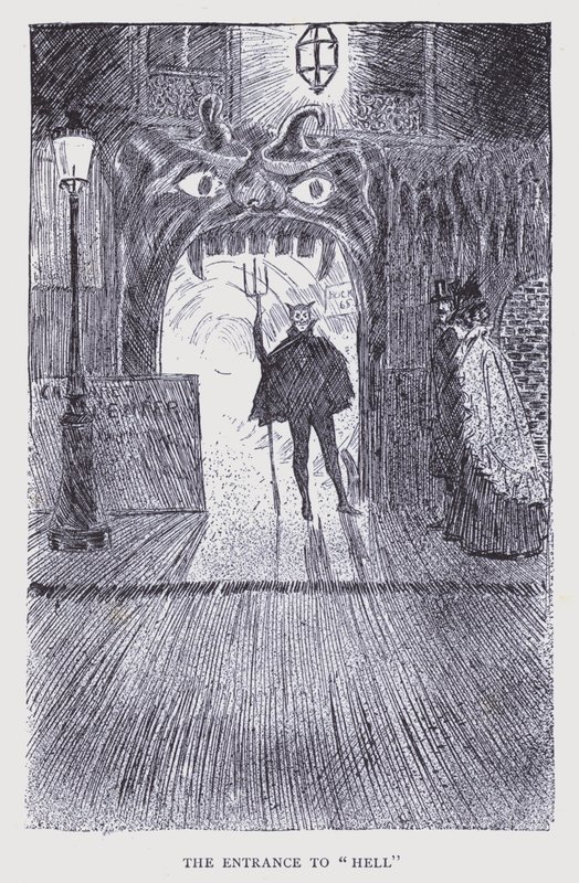 Paris Boémia: A entrada para o "Inferno" (litografia) de Edouard Alfred (1875 1954) Cucuel