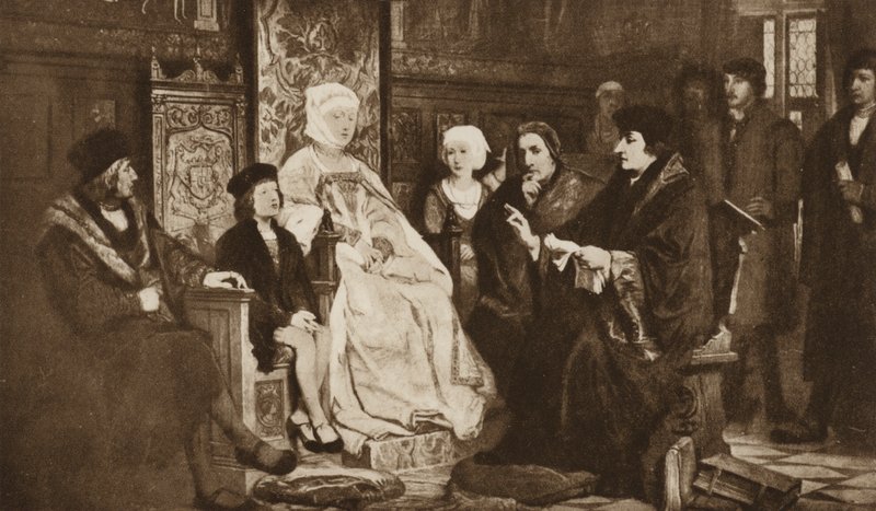 Leitura de Erasmo ao jovem Imperador Carlos V, Bruxelas de Edouard Jean Conrad (after) Hamman
