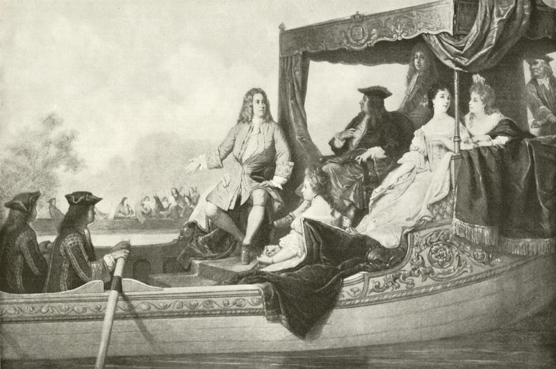 Concerto do Rio Trade para George I (gravura) de Edouard Jean Conrad Hamman