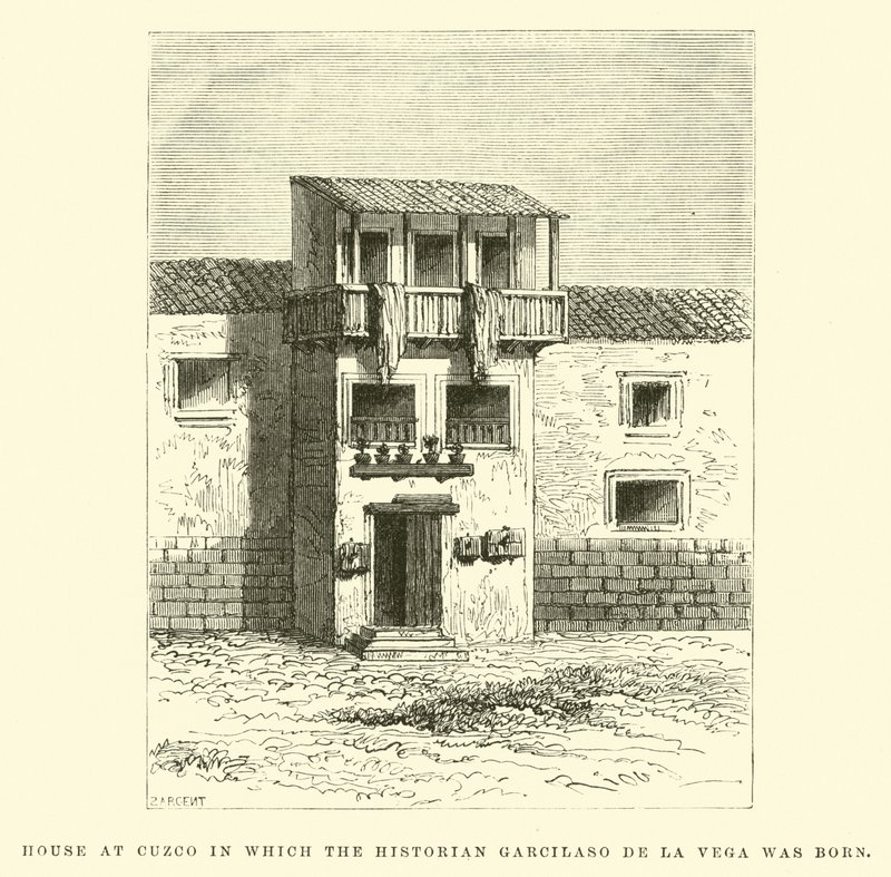 Casa em Cuzco em que nasceu o historiador Garcilaso de la Vega de Edouard Riou