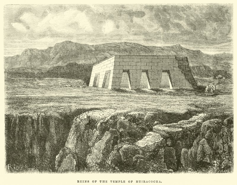 Ruínas do Templo de Huiracocha de Edouard Riou