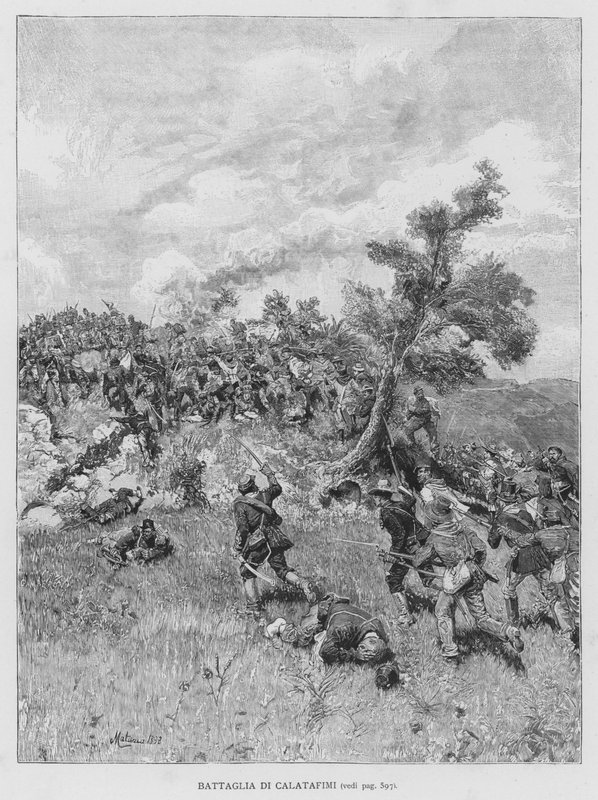 Batalha de Calatafimi (gravura) de Edouardo Matania