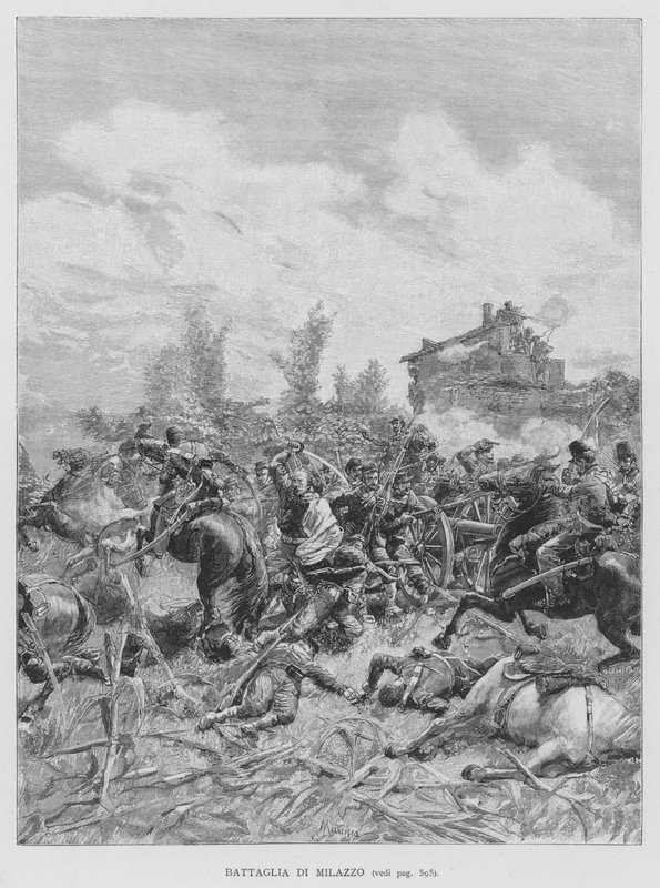 Batalha de Milazzo (gravura) de Edouardo Matania