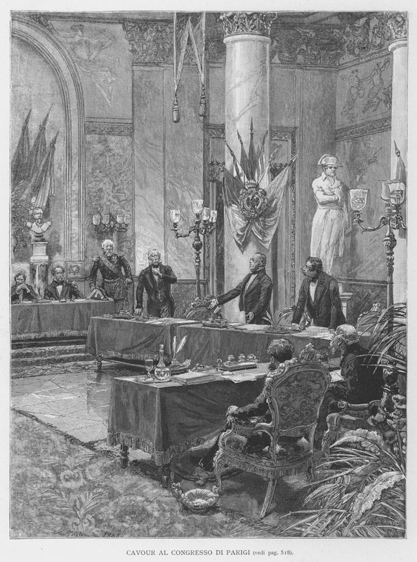 Cavour At The Congress Of Paris (gravura) de Edouardo Matania