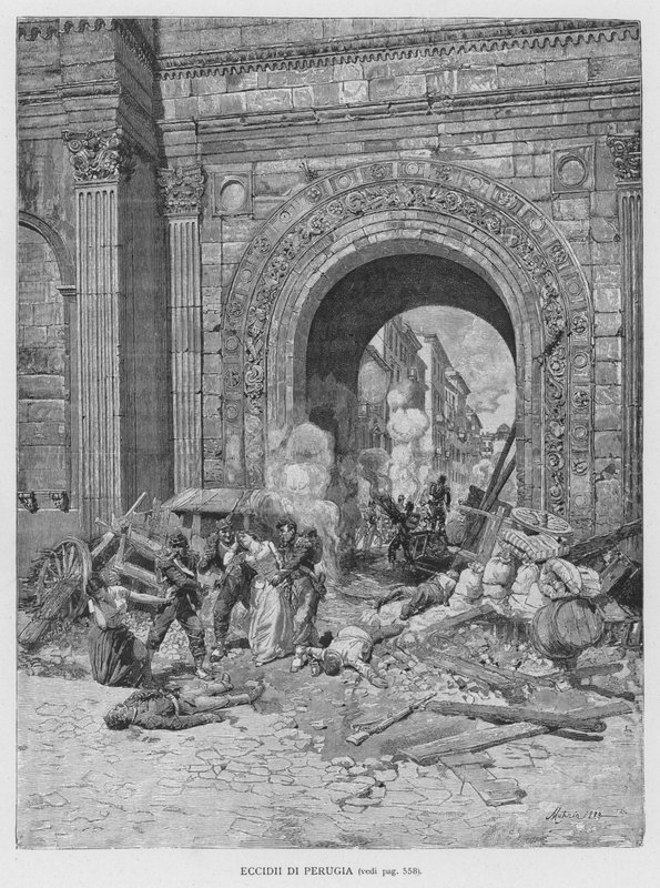 Escavações de Perugia (gravura) de Edouardo Matania