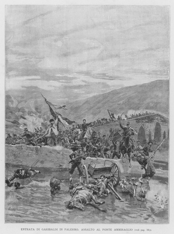 Entrada de Garibaldi em Palermo (gravura) de Edouardo Matania