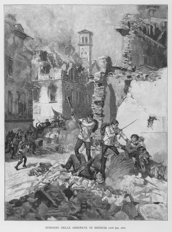 Episódio de The Days Of Brescia (gravura) de Edouardo Matania