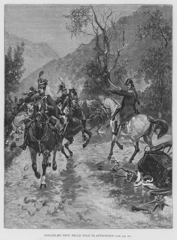 Guglielmo Pepe In The Gorges Of Antrodoco (gravura) de Edouardo Matania