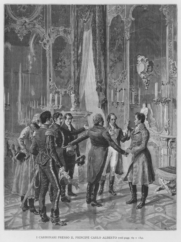 I Carbonari Presso Il Principe Carlo Alberto (gravura) de Edouardo Matania