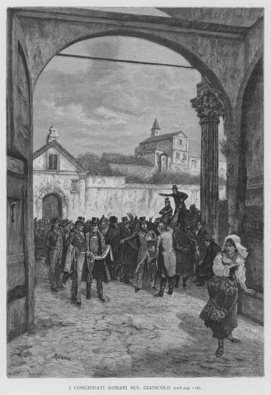 I Congiurati Romani Sul Gianicolo (gravura) de Edouardo Matania