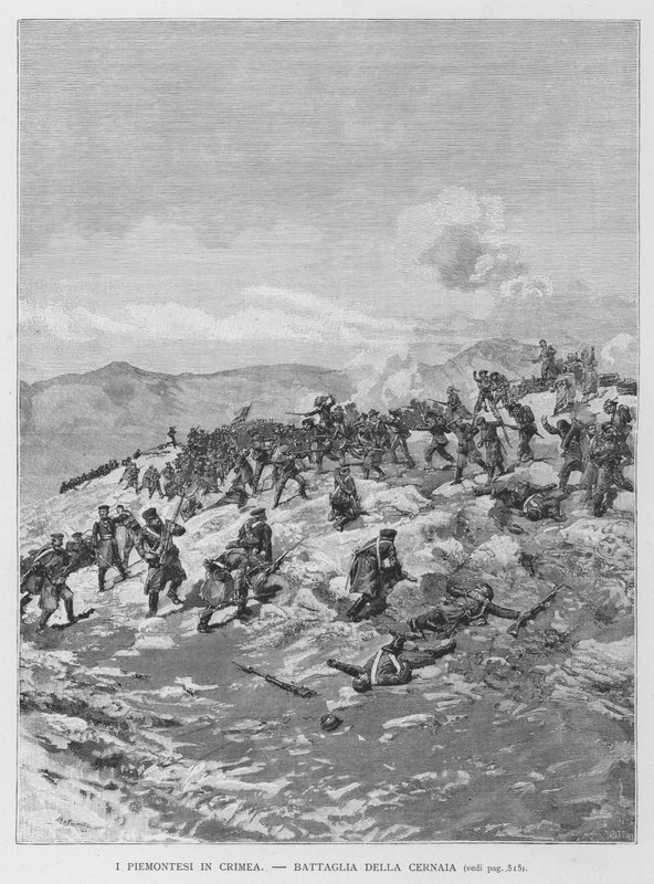 O Piemontês na Crimeia (gravura) de Edouardo Matania