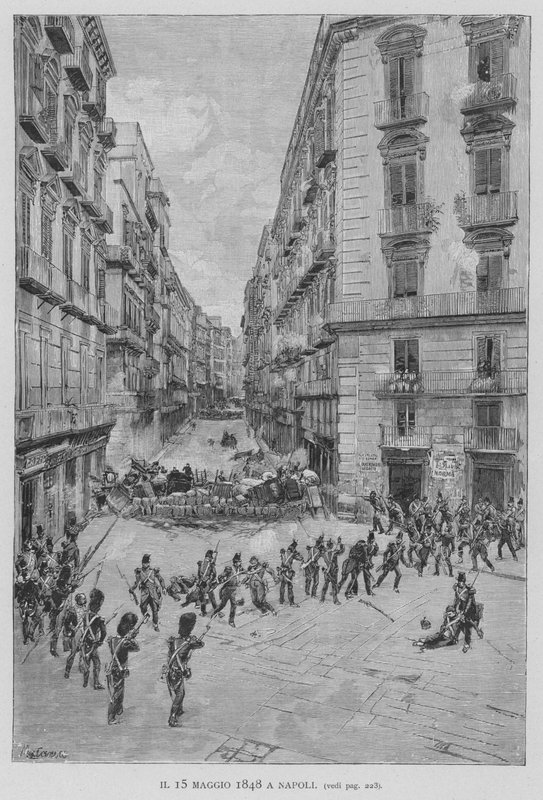 Em 15 de Maio de 1848 em Nápoles (gravura) de Edouardo Matania