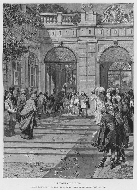 O regresso de Pio VII (gravura) de Edouardo Matania