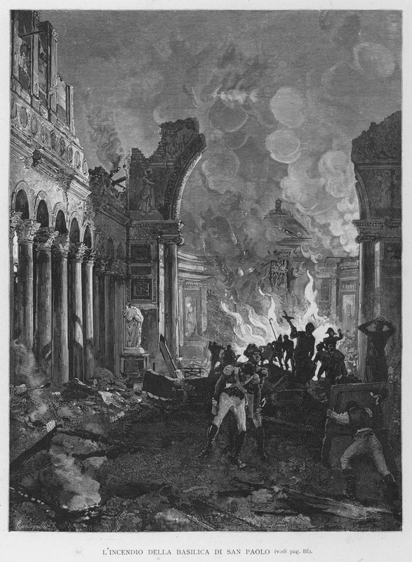O Fogo da Basílica de São Paulo (gravura) de Edouardo Matania
