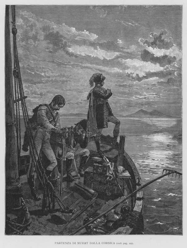 Saída de Murat da Córsega (gravura) de Edouardo Matania