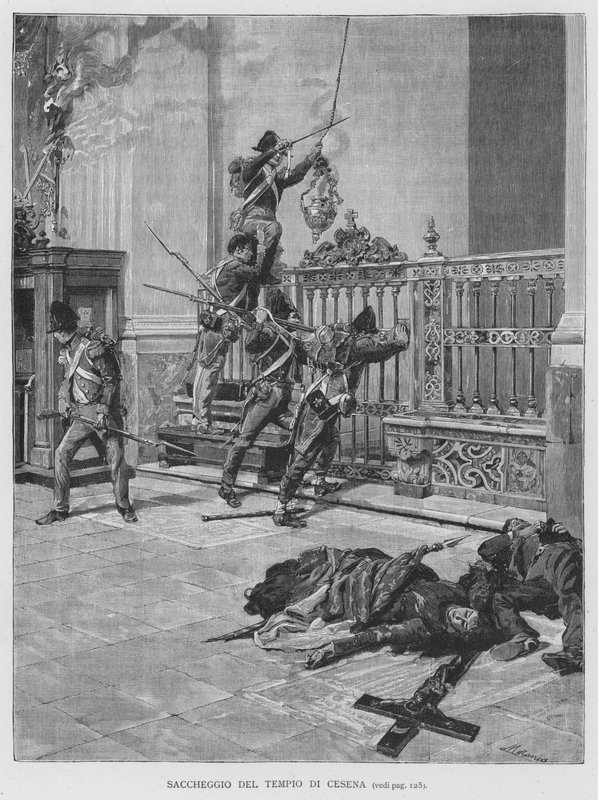 Plundering Of The Temple Of Cesena (gravura) de Edouardo Matania