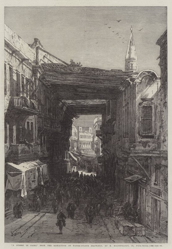 Uma rua no Cairo de Eduard Hildebrandt