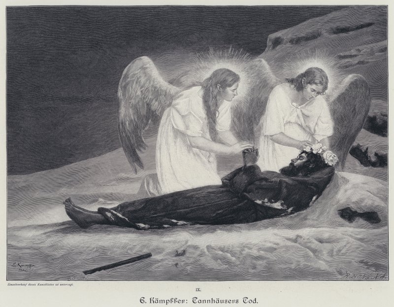 A Morte de Tannhauser (gravura) de Eduard Kaempffer