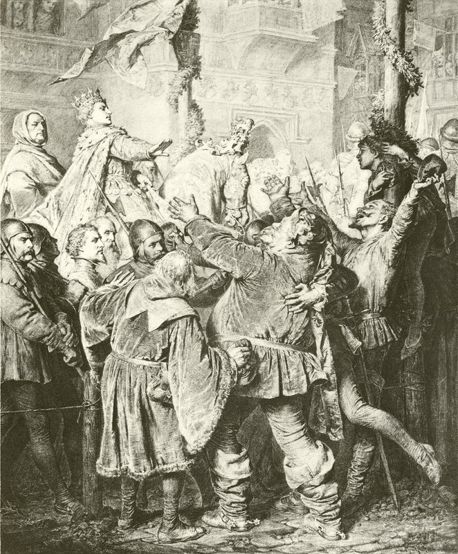 Henry V rejeita Falstaff (gravura) de Eduard von Grutzner