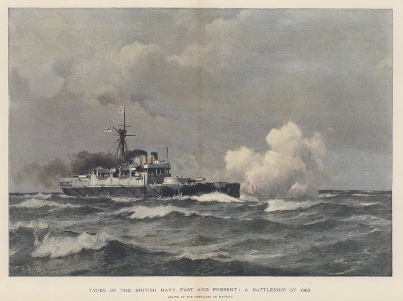 Um navio de guerra de 1893 de Eduardo de Martino